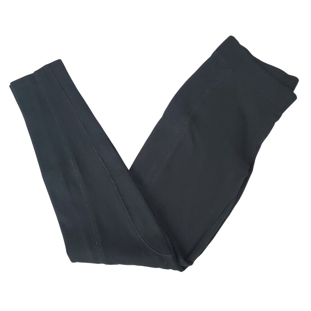 Anthro Pure + Good Black Moto Leggings XS Equestrian Ribbed Sport Riding Pants